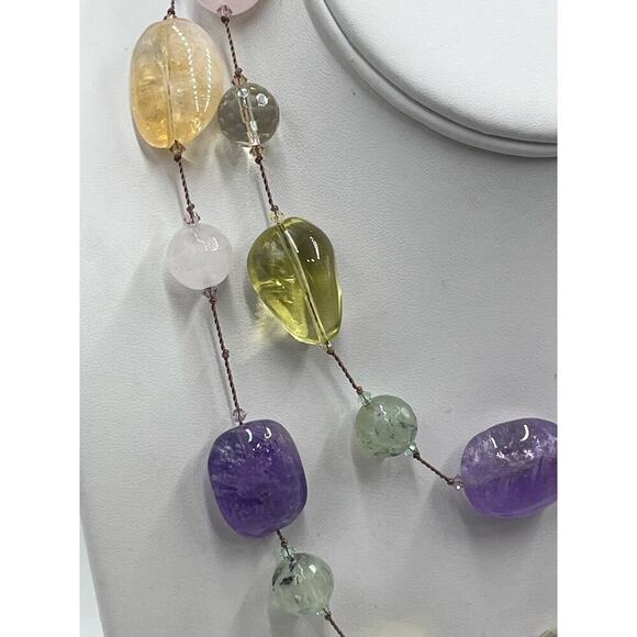 Margo Morrison GREEN, PURPLE AMETHYST, CITRINE, LEMON QUARTZ, Necklace New Other - Picture 6 of 16